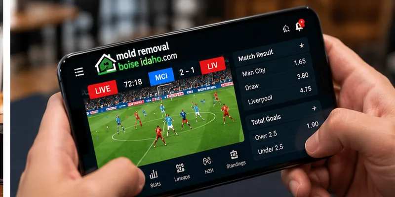Mobile football coverage displays live scores and rapidly changing market odds.